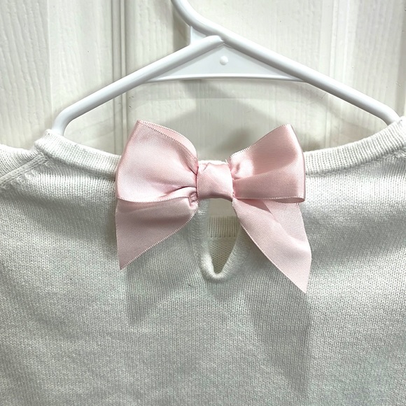 Janie and Jack “Petite Ballet” sweater is both warm and delicate w/ pink ribbon - Picture 4 of 4